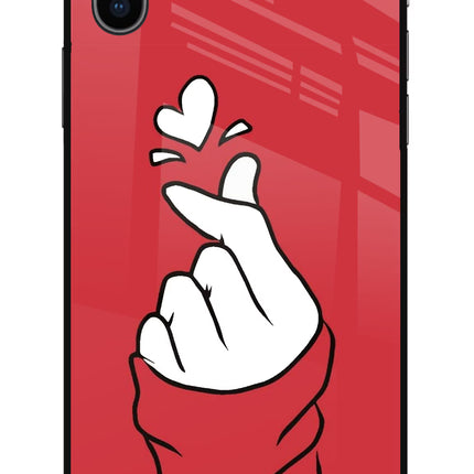 Korean Love Sign iPhone X Glass Case Back Cover by Casekaro