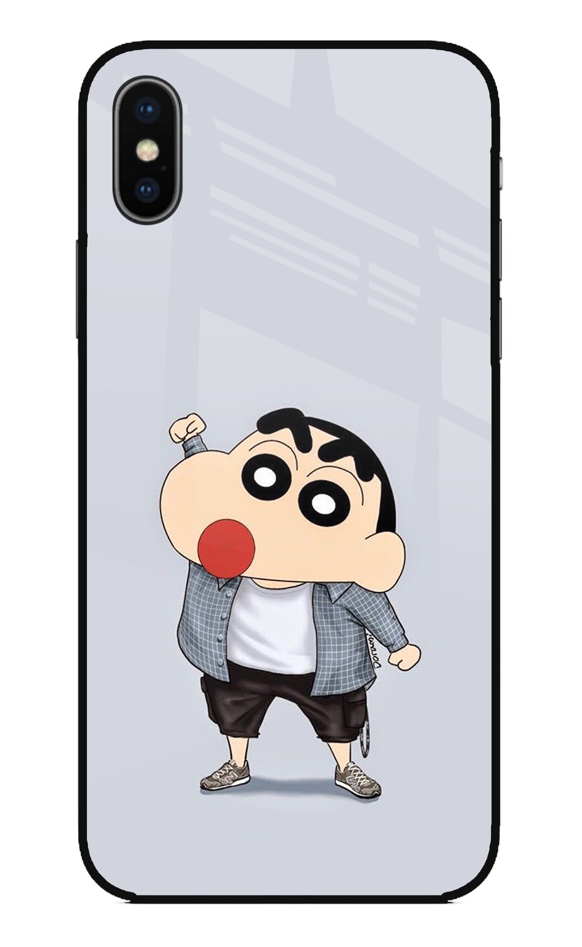 Shinchan iPhone X Glass Case