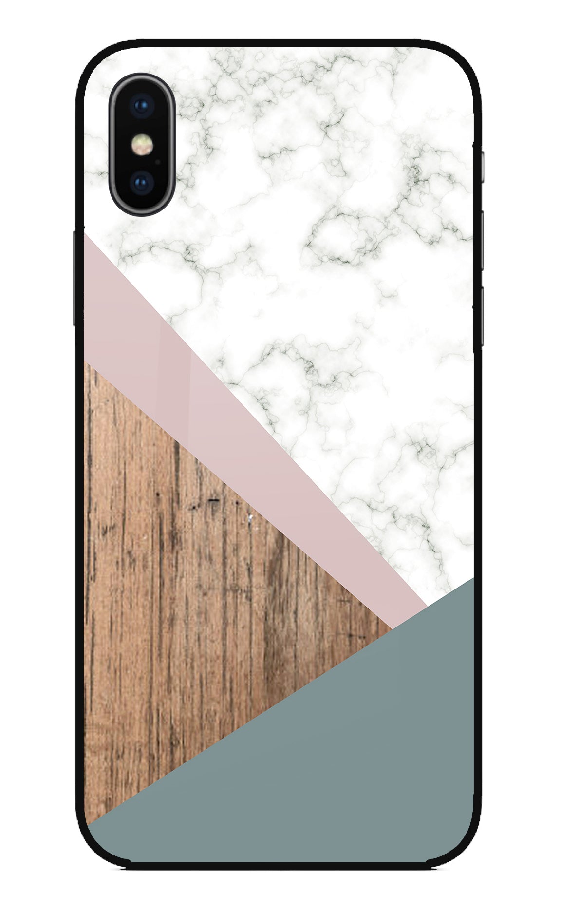 Marble wood Abstract iPhone X Glass Case