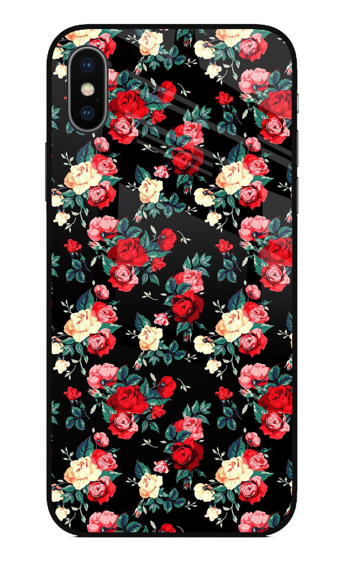 Rose Pattern iPhone X Back Cover