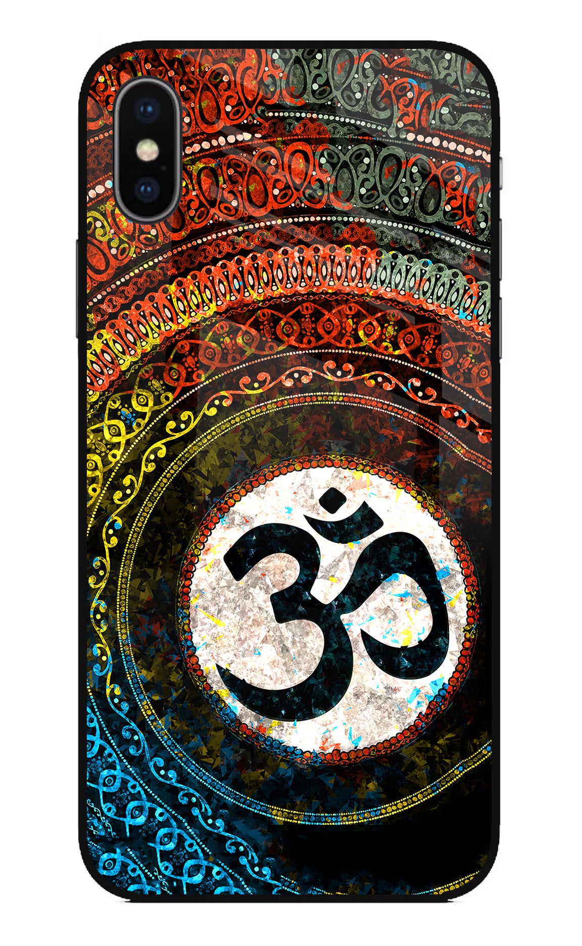 Om Cultural iPhone X Glass Case Back Cover by Casekaro