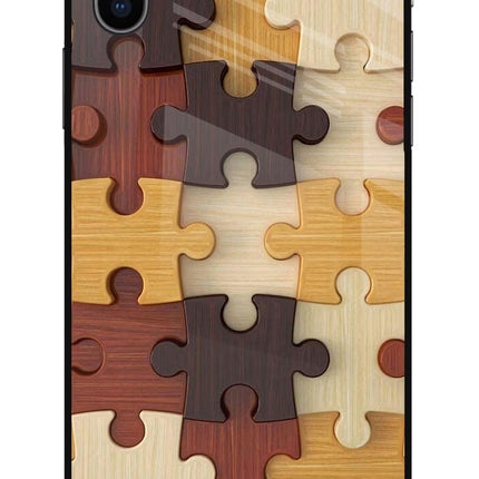 Wooden Puzzle iPhone X Glass Case