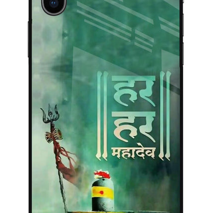 Har Har Mahadev Shivling iPhone X Glass Case