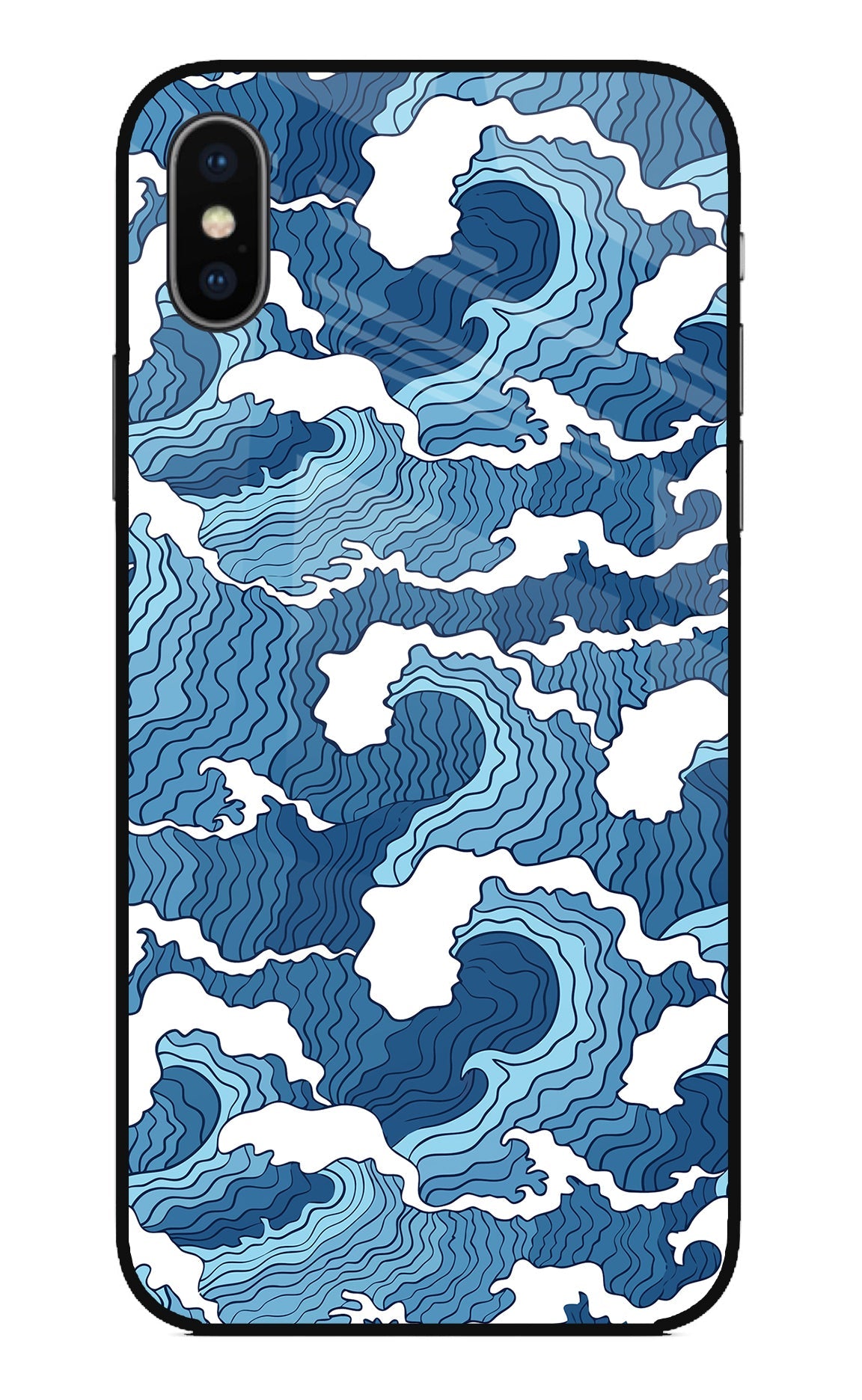 Blue Waves iPhone X Back Cover