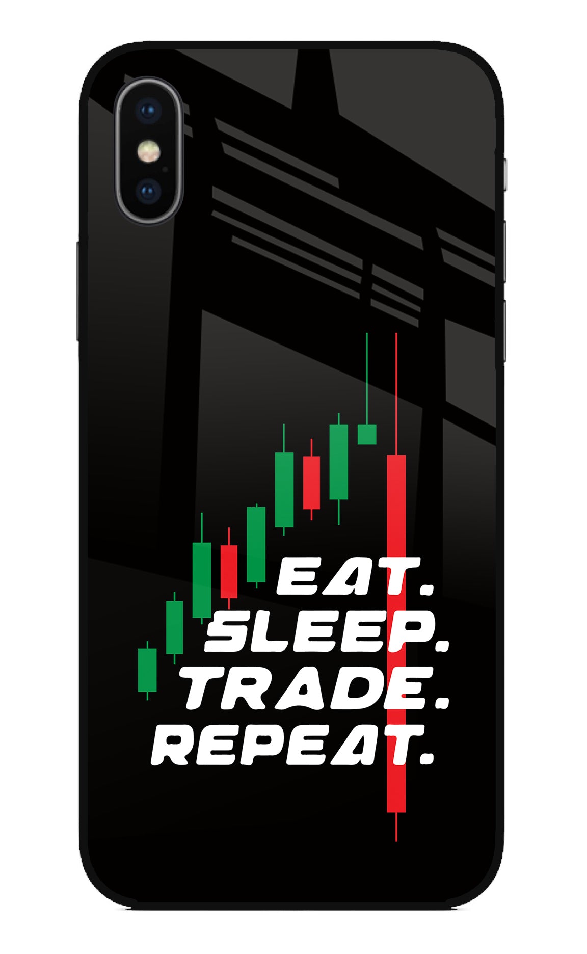 Eat Sleep Trade Repeat iPhone X Glass Case