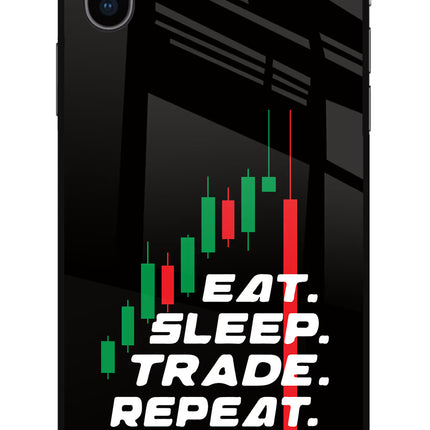 Eat Sleep Trade Repeat iPhone X Glass Case