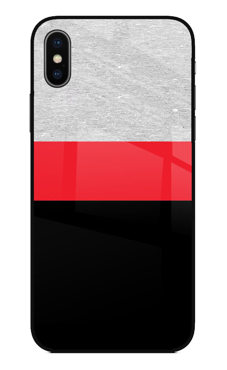 Tri Color Pattern iPhone X Back Cover, Glass case