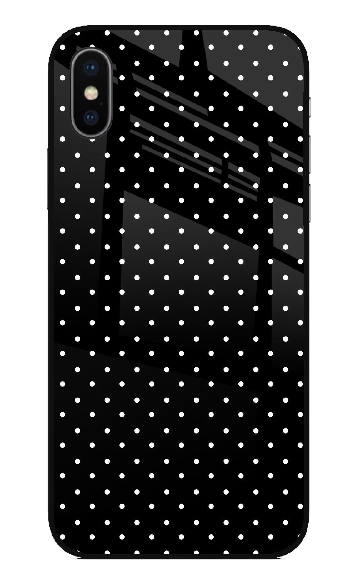 White Dots iPhone X Glass Case