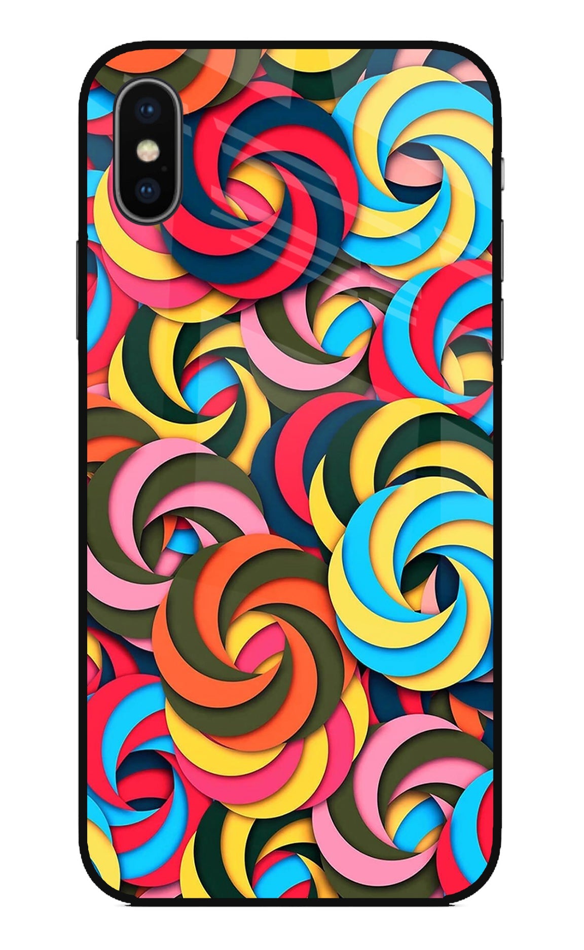 Spiral Pattern iPhone X Glass Case