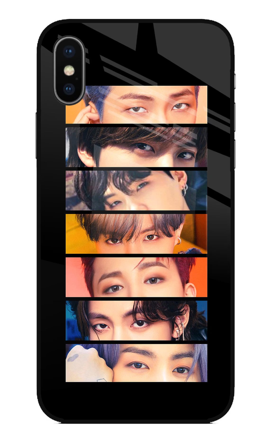 BTS Eyes iPhone X Glass Case Back Cover by Casekaro