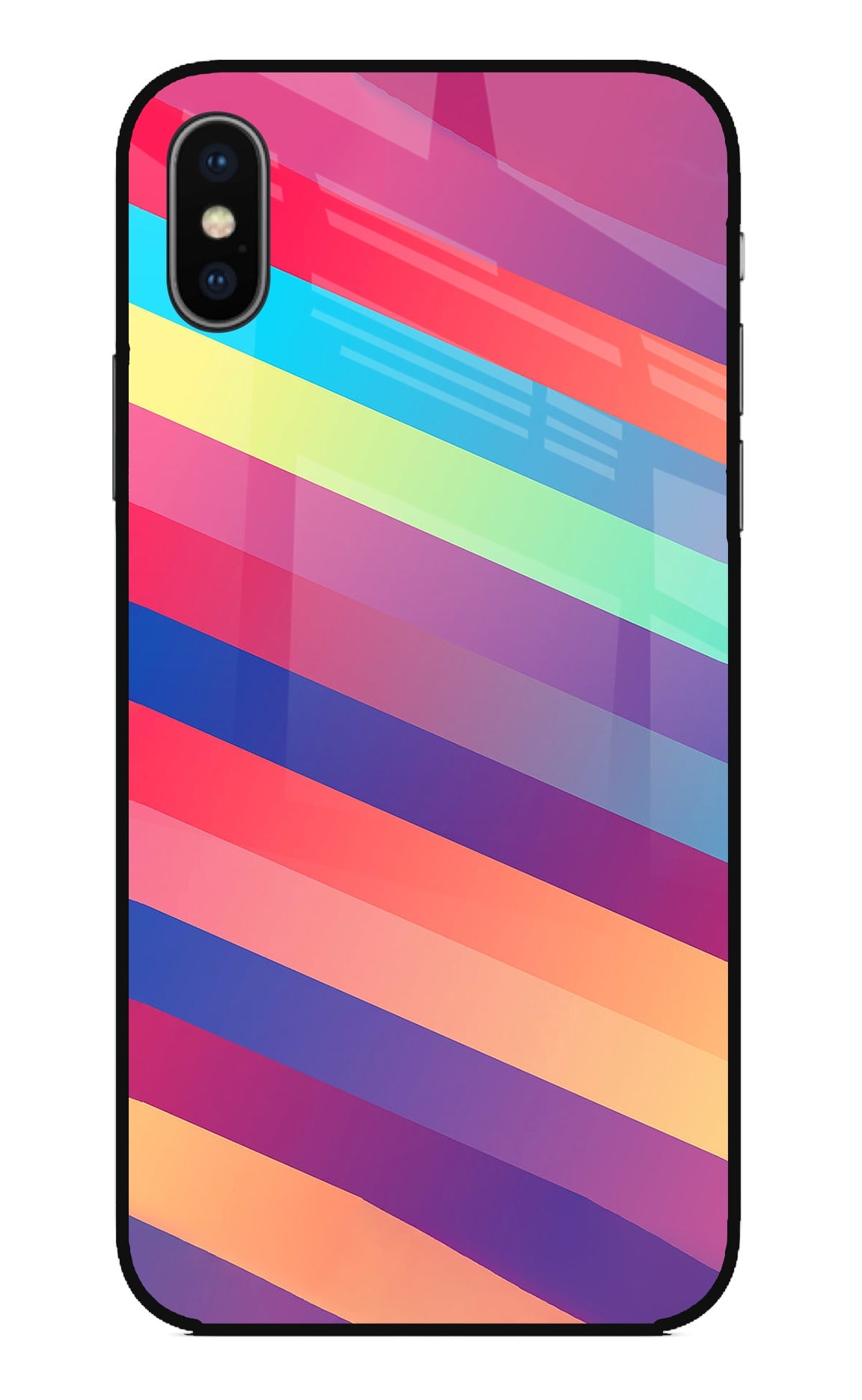 Stripes color iPhone X Glass Case