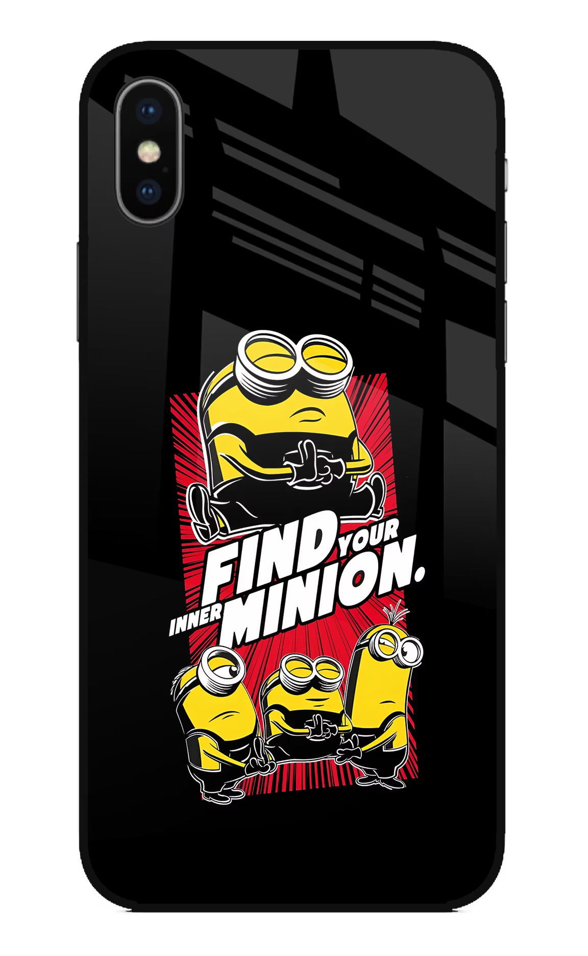 Find your inner Minion iPhone X Glass Case Back Cover by Casekaro