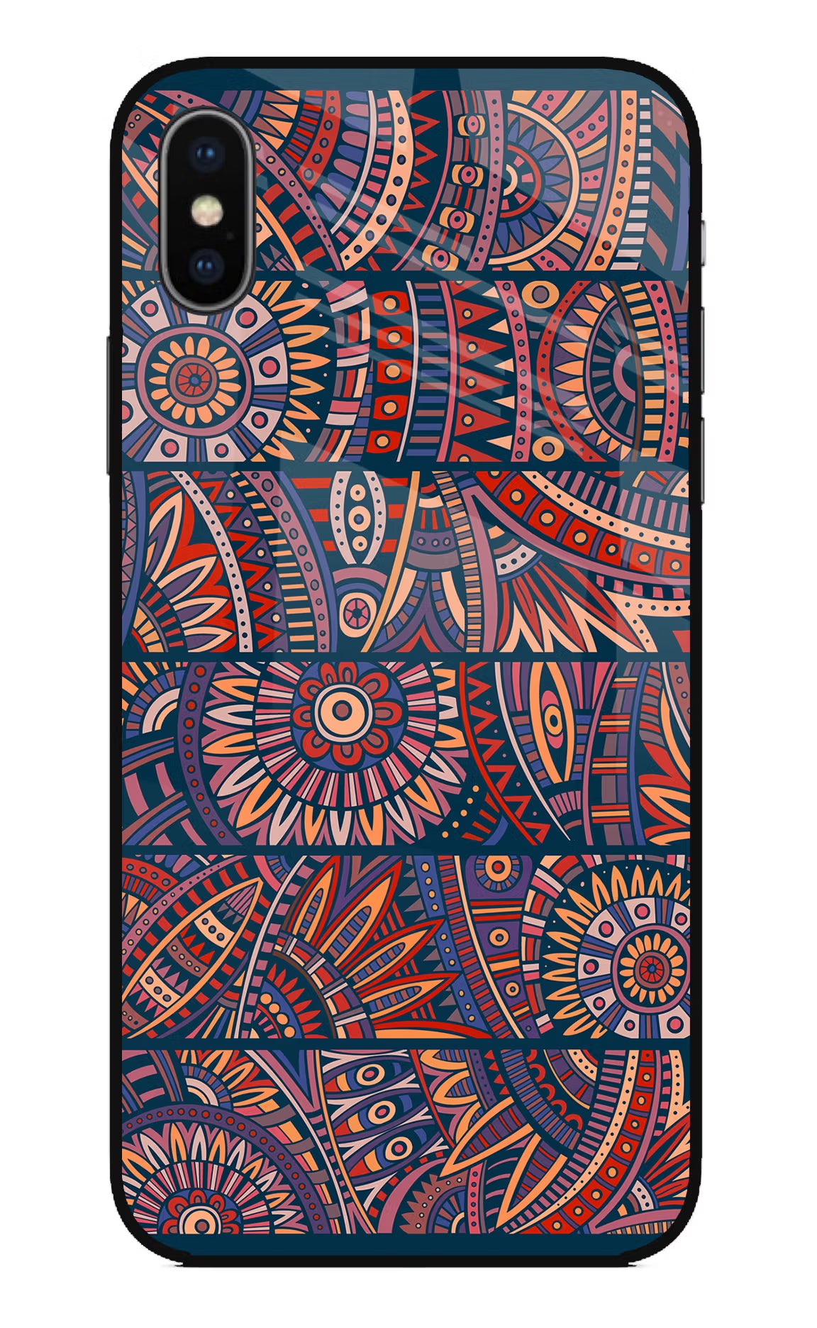 African Culture Design iPhone X Glass Case Back Cover by Casekaro
