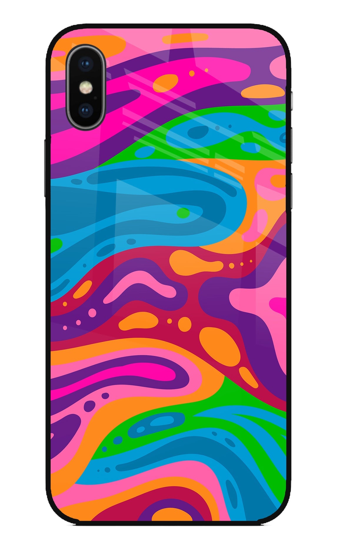 Trippy Pattern iPhone X Glass Case