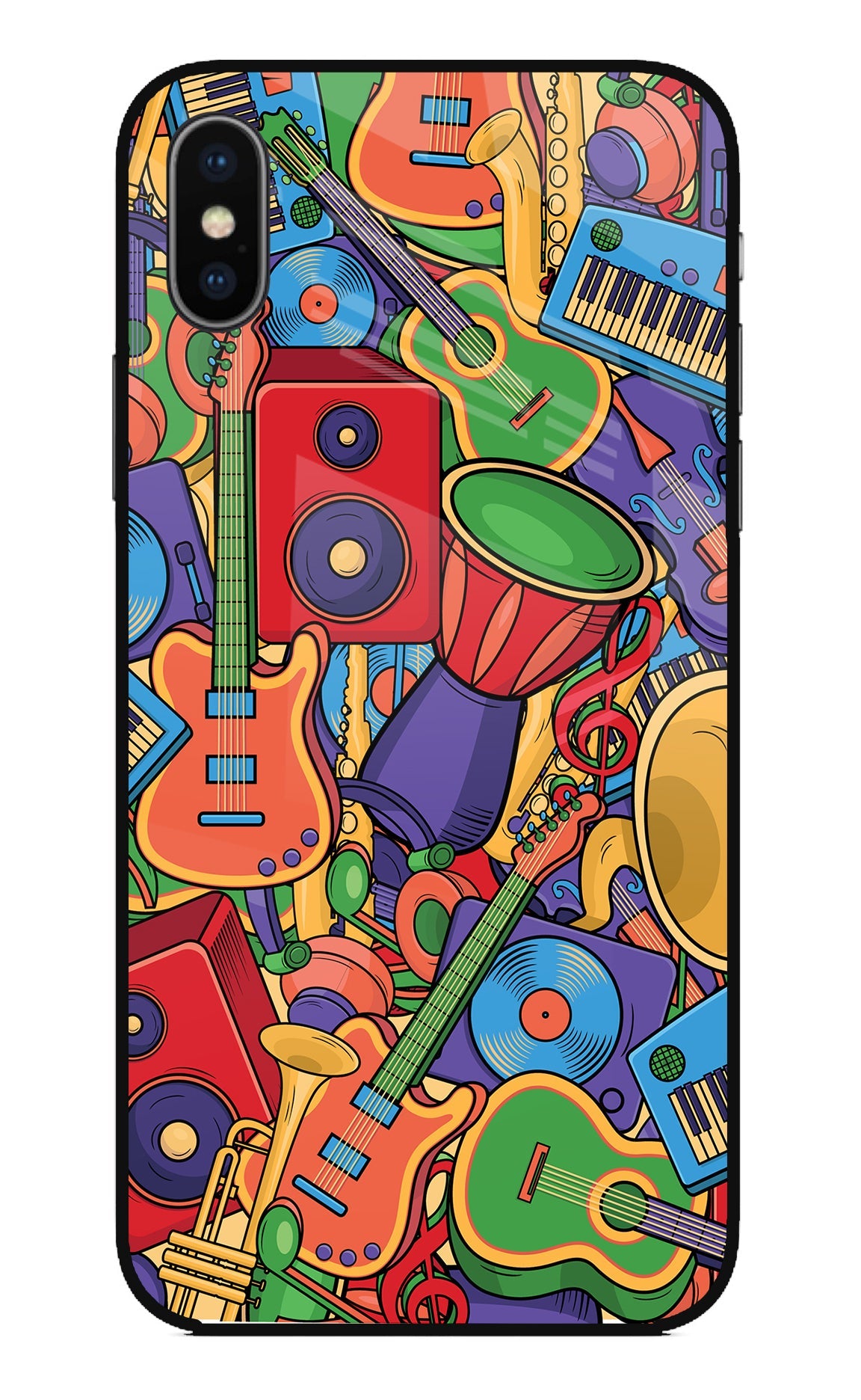 Music Instrument Doodle iPhone X Back Cover