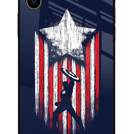 Captain America Marvel Art iPhone X Glass Case