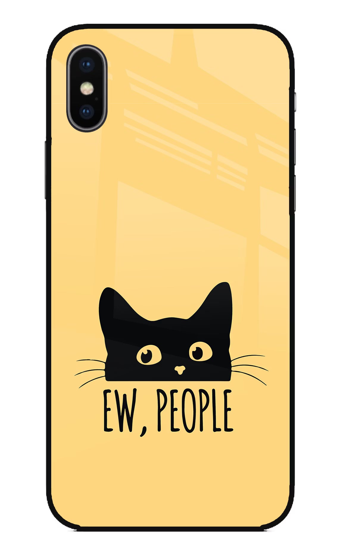 Ew People Catitude iPhone X Glass Case Back Cover by Casekaro