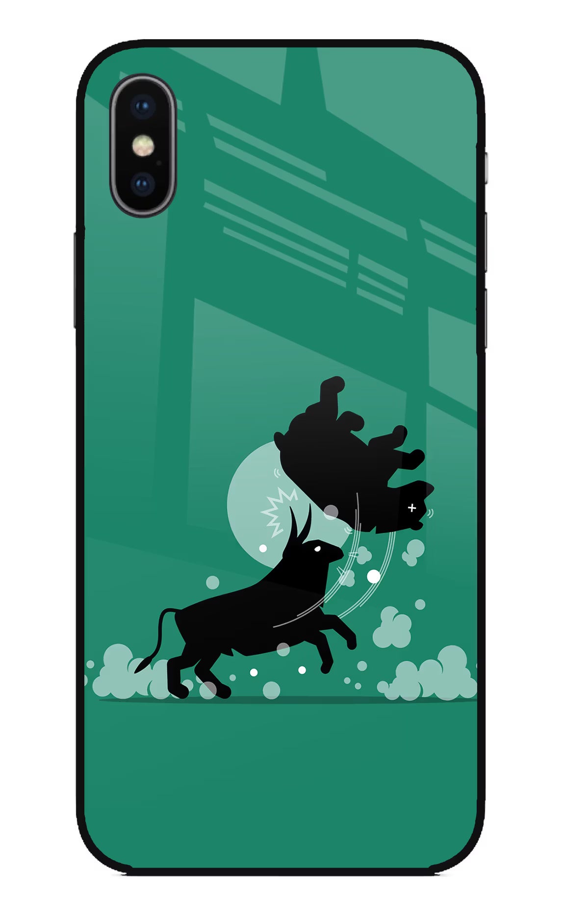 Bull Conqueror iPhone X Glass Case Back Cover by Casekaro