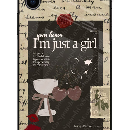 I am just a girl iPhone X Glass Case