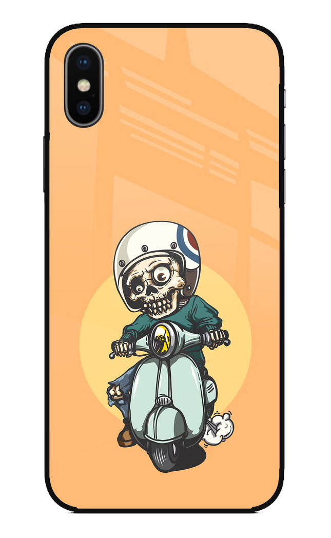 Undead Biker iPhone X Glass Case