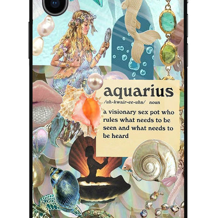 Aquarius Zodiac iPhone X Glass Case