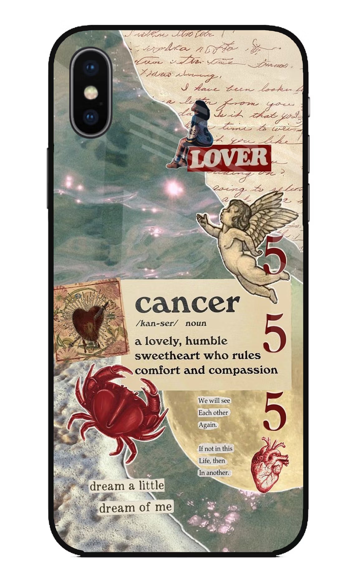Cancer Zodiac iPhone X Glass Case Back Cover by Casekaro