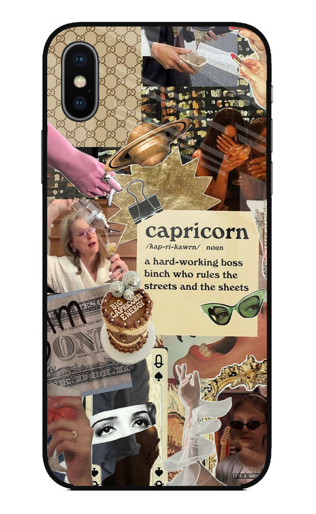 Capricorn Zodiac iPhone X Glass Case