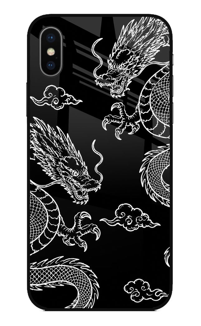 Twin Dragons iPhone X Glass Case