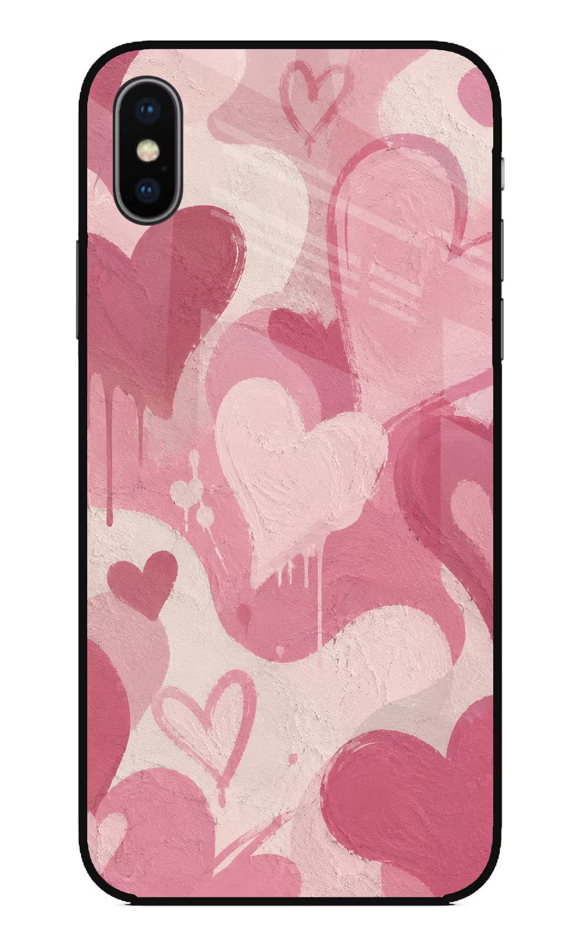 Hearty case iPhone X Glass Case Back Cover by Casekaro