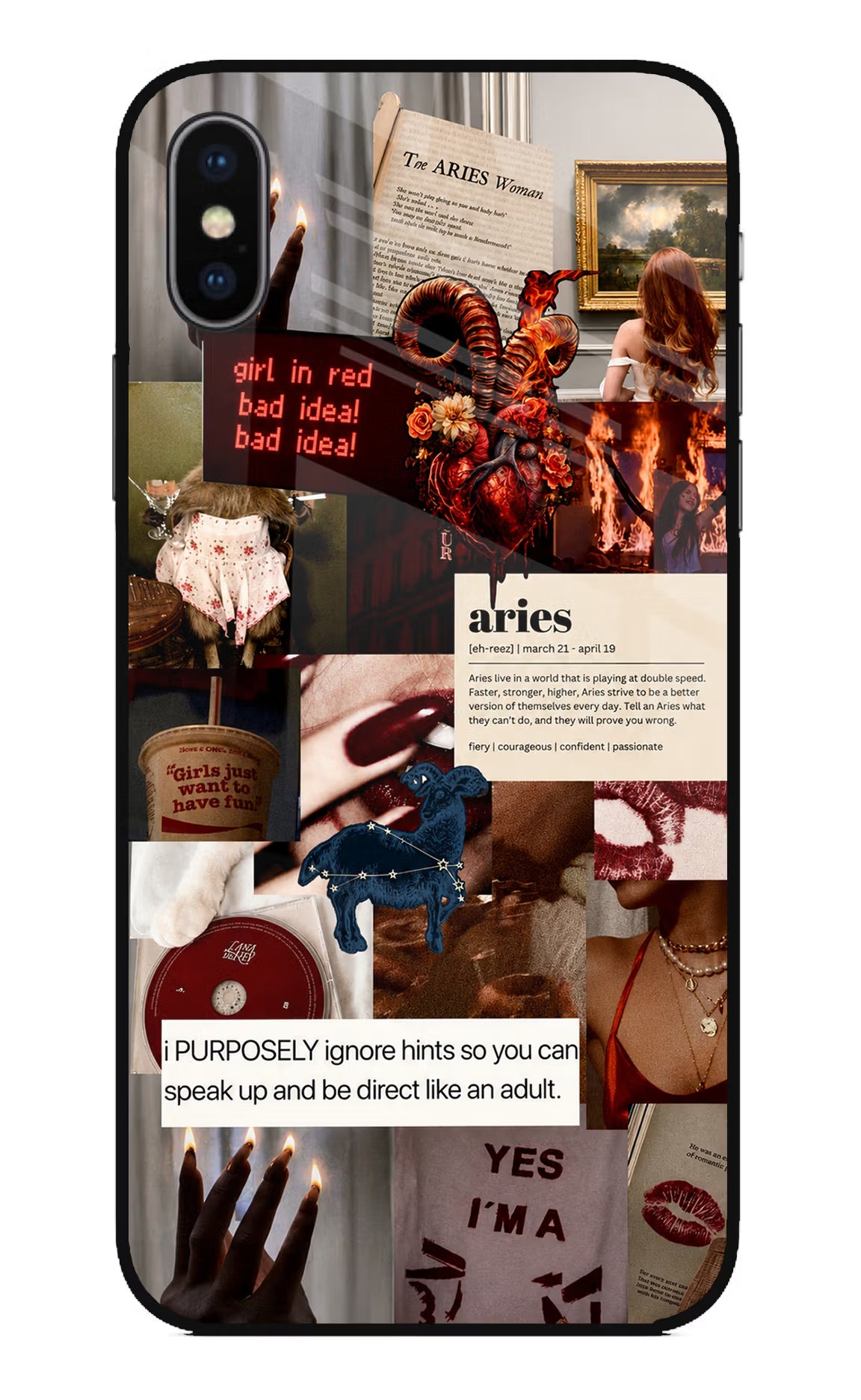 Zodiac Aries iPhone X Glass Case