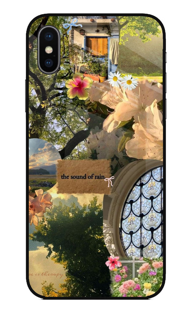 Rain iPhone X Glass Case