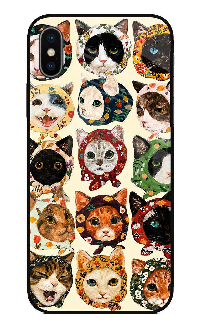 Cool Cat iPhone X Glass Case