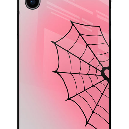 Pink Web iPhone X Glass Case
