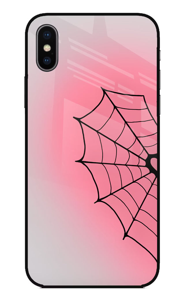Pink Web iPhone X Glass Case