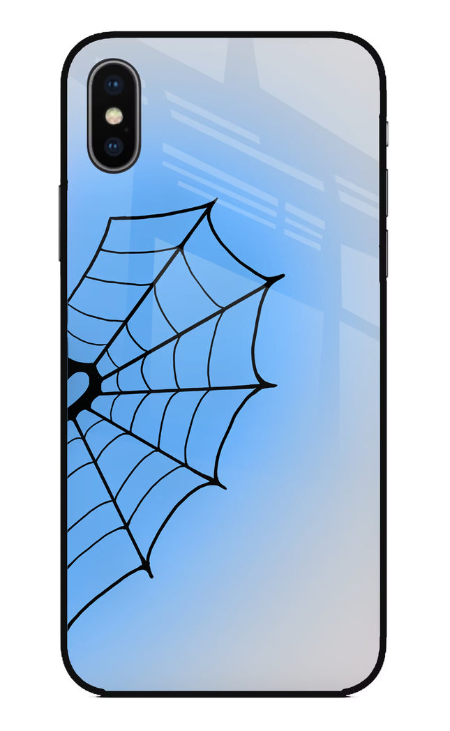 Blue Web iPhone X Glass Case