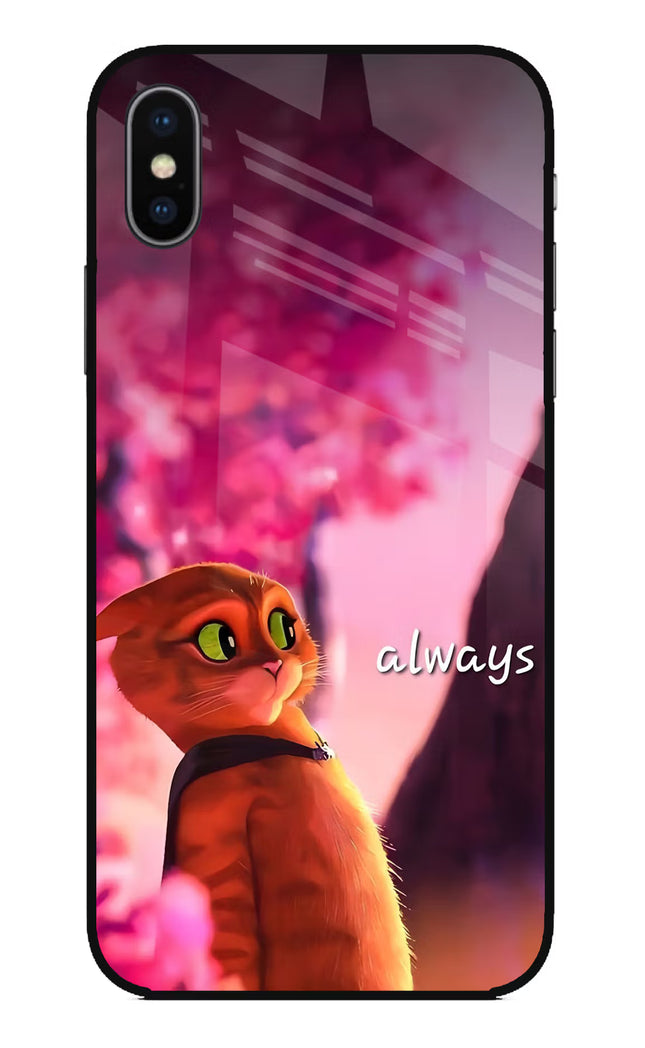 Always Cat iPhone X Glass Case