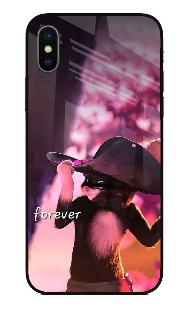 Forever Cat iPhone X Glass Case
