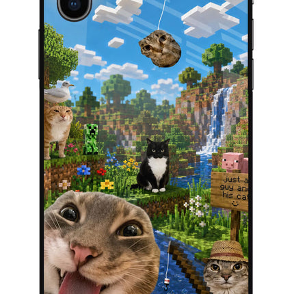 Minecraft Cat Chaos iPhone X Glass Case
