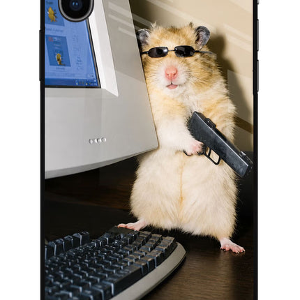 Hacker Hamster iPhone X Glass Case