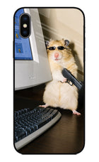Hacker Hamster iPhone X Glass Case