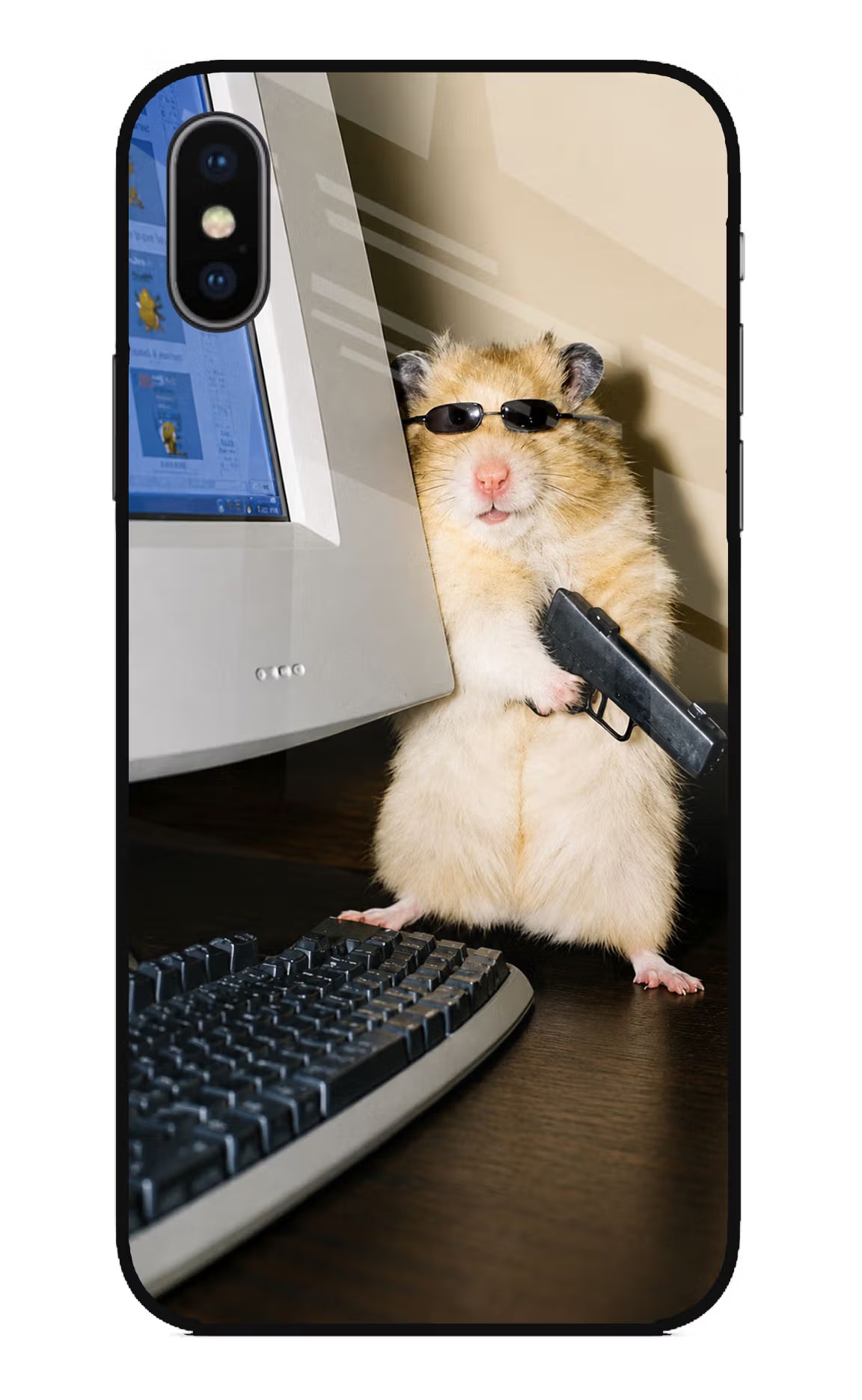 Hacker Hamster iPhone X Glass Case