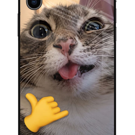 Silly Cat Call iPhone X Glass Case