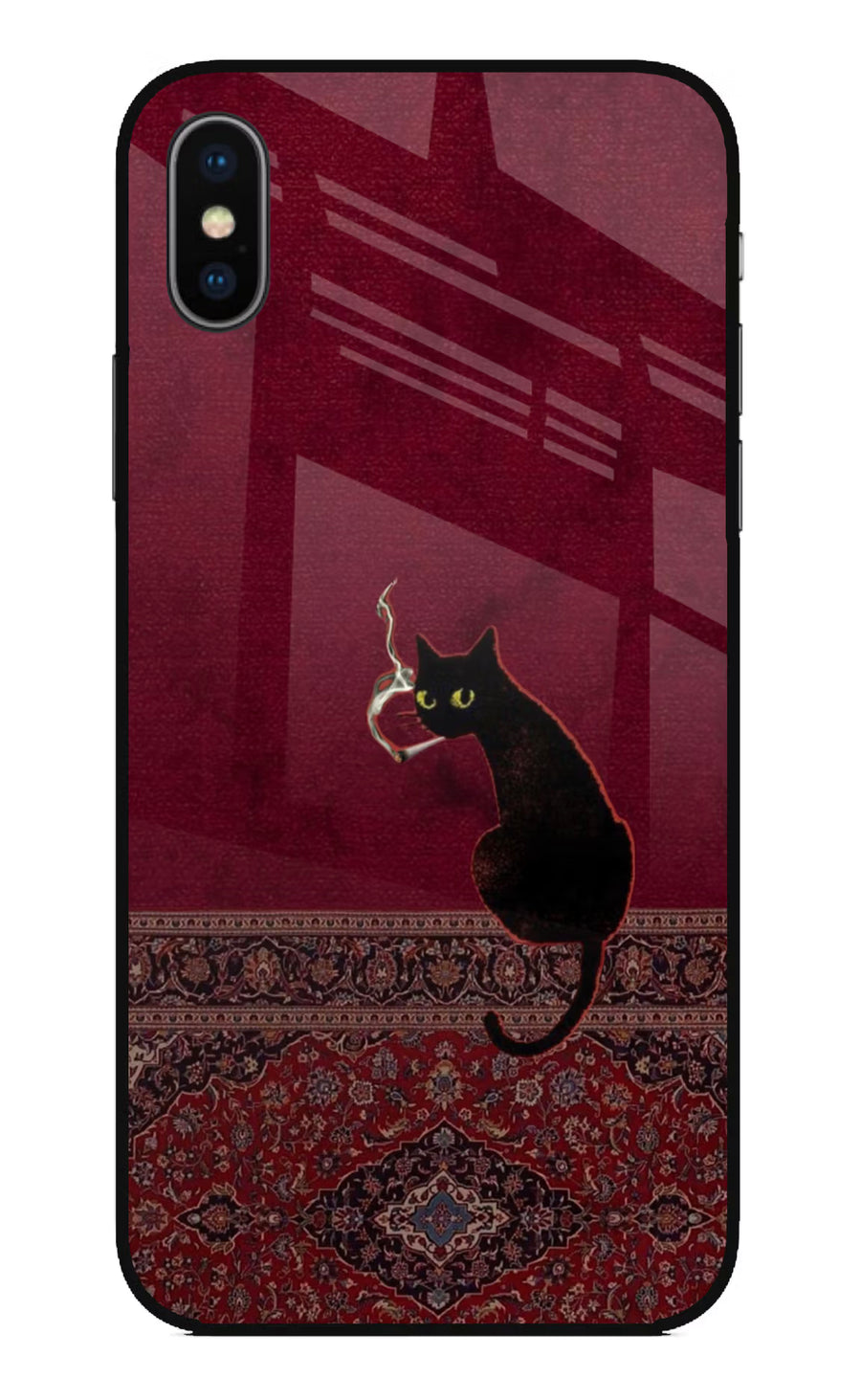 Midnight Cat iPhone X Back Cover, Glass case