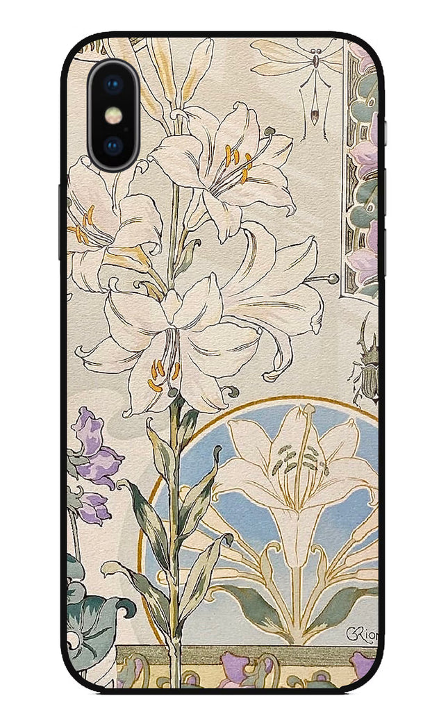 White Lily iPhone X Glass Case