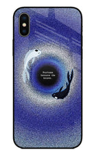 Dark Koi iPhone X Glass Case Back Cover by Casekaro