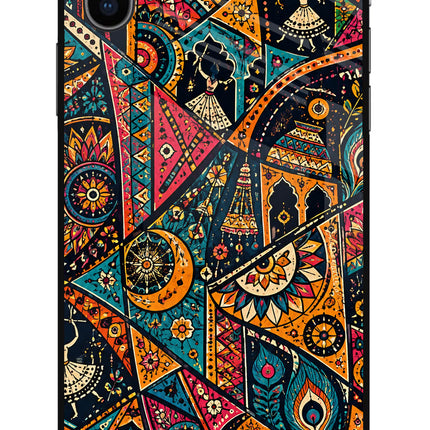 Folk Print iPhone X Glass Case