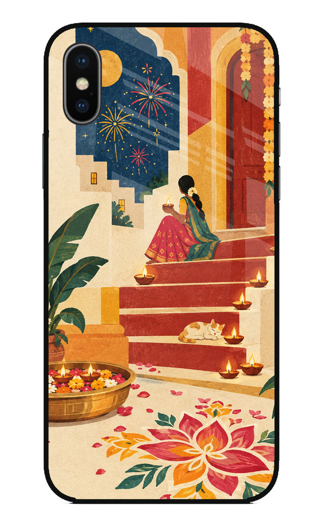 Diwali Rangoli iPhone X Glass Case