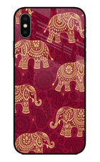 Maroon Elephant iPhone X Glass Case