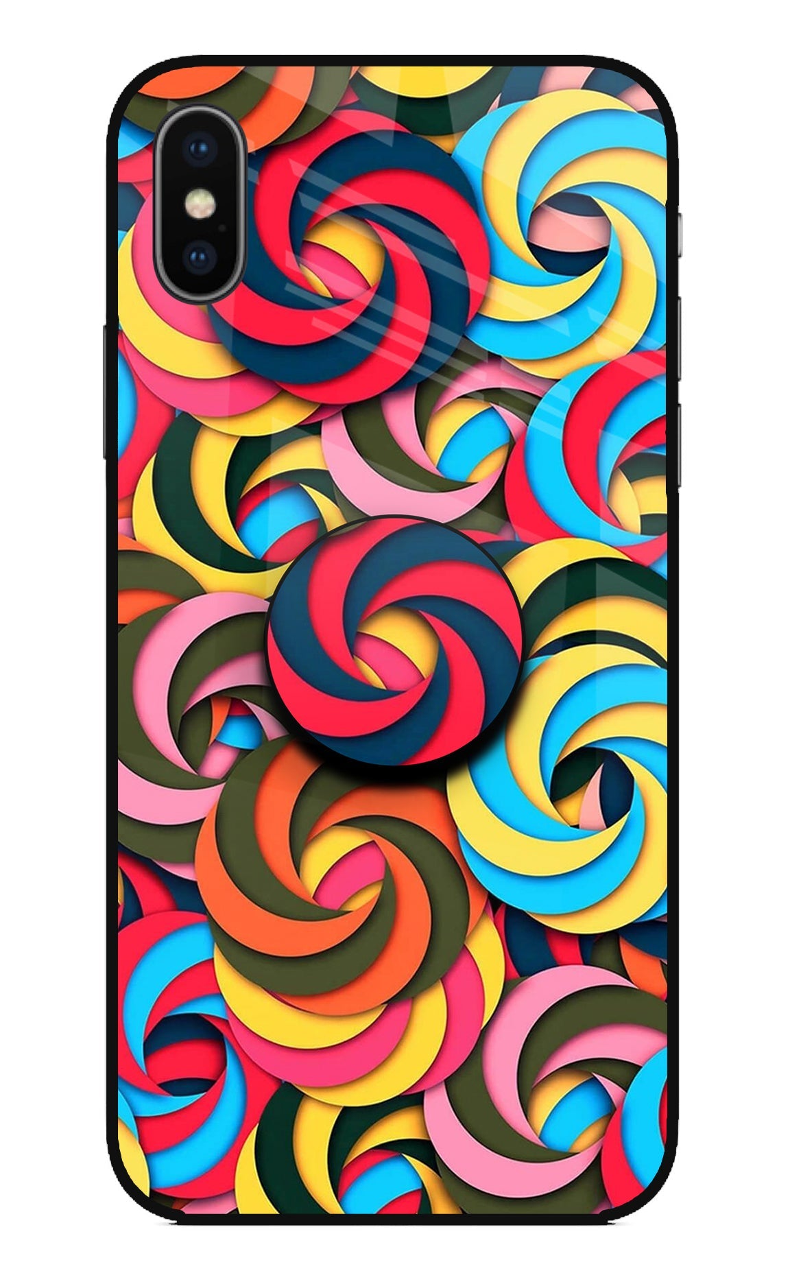 Spiral Pattern iPhone X Glass Case