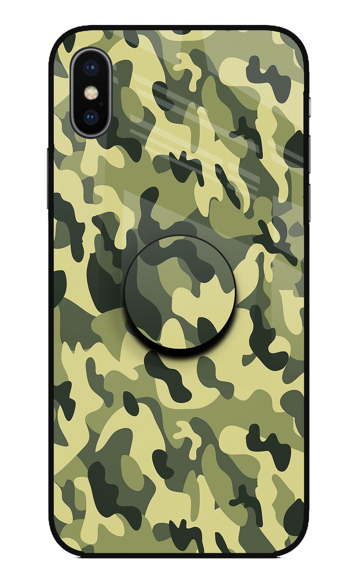 Camouflage iPhone X Glass Case